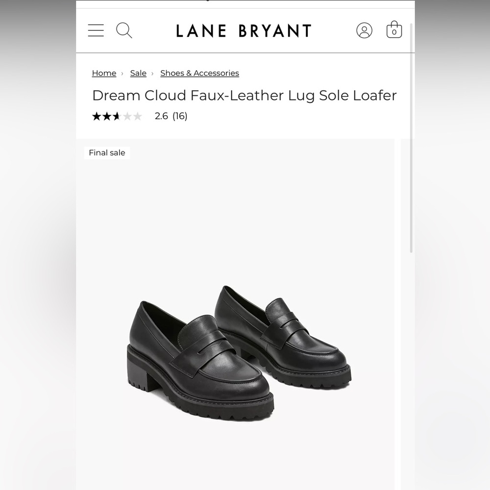 Lane Bryant Lug Sole Loafers 12W